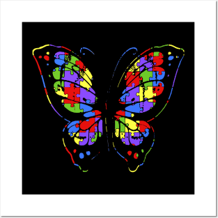 Autism Awareness 2018 T Shirt Butterfly Puzzle Pieces April Posters and Art